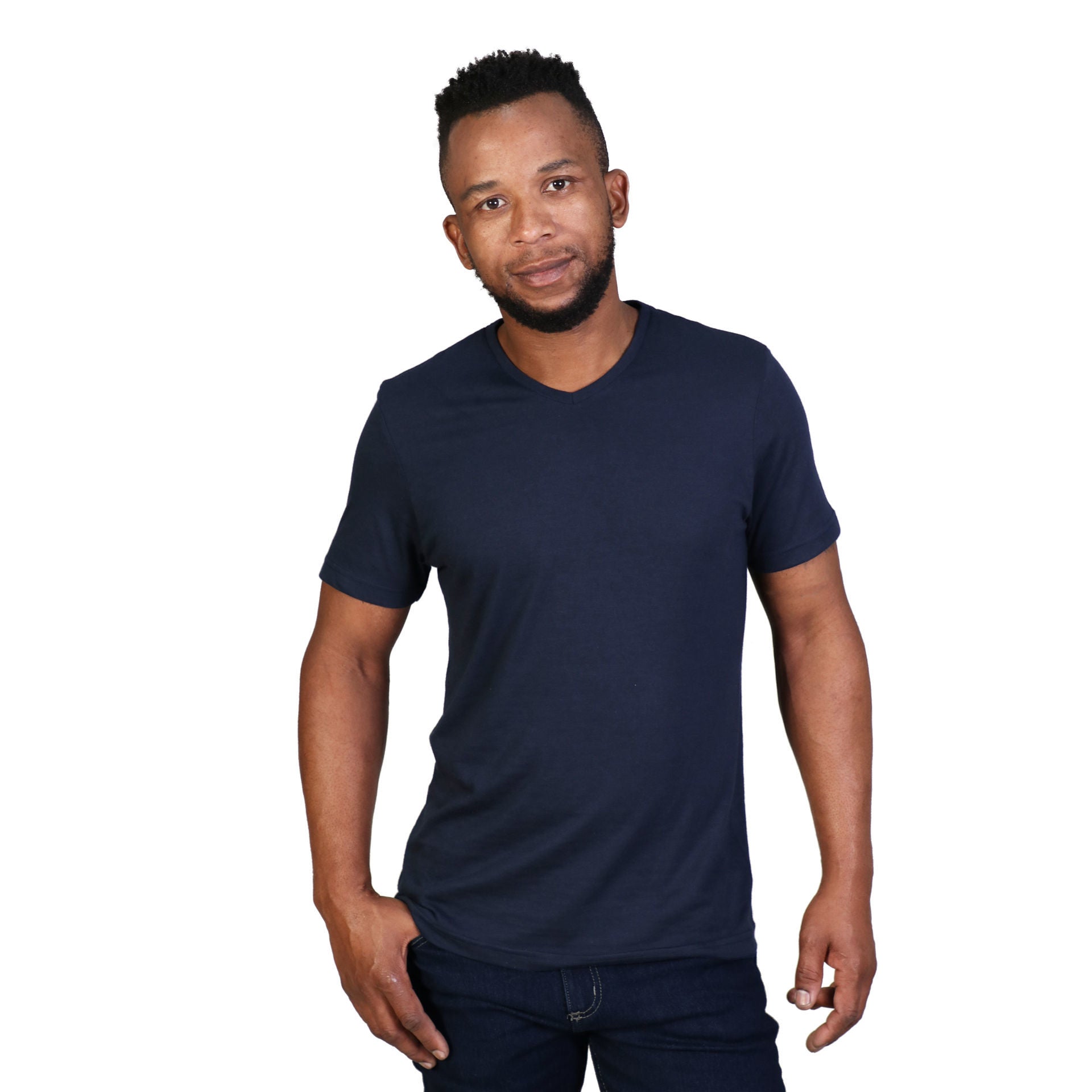 T-shirt Lifestyle com decote em V e peso pesado 160G