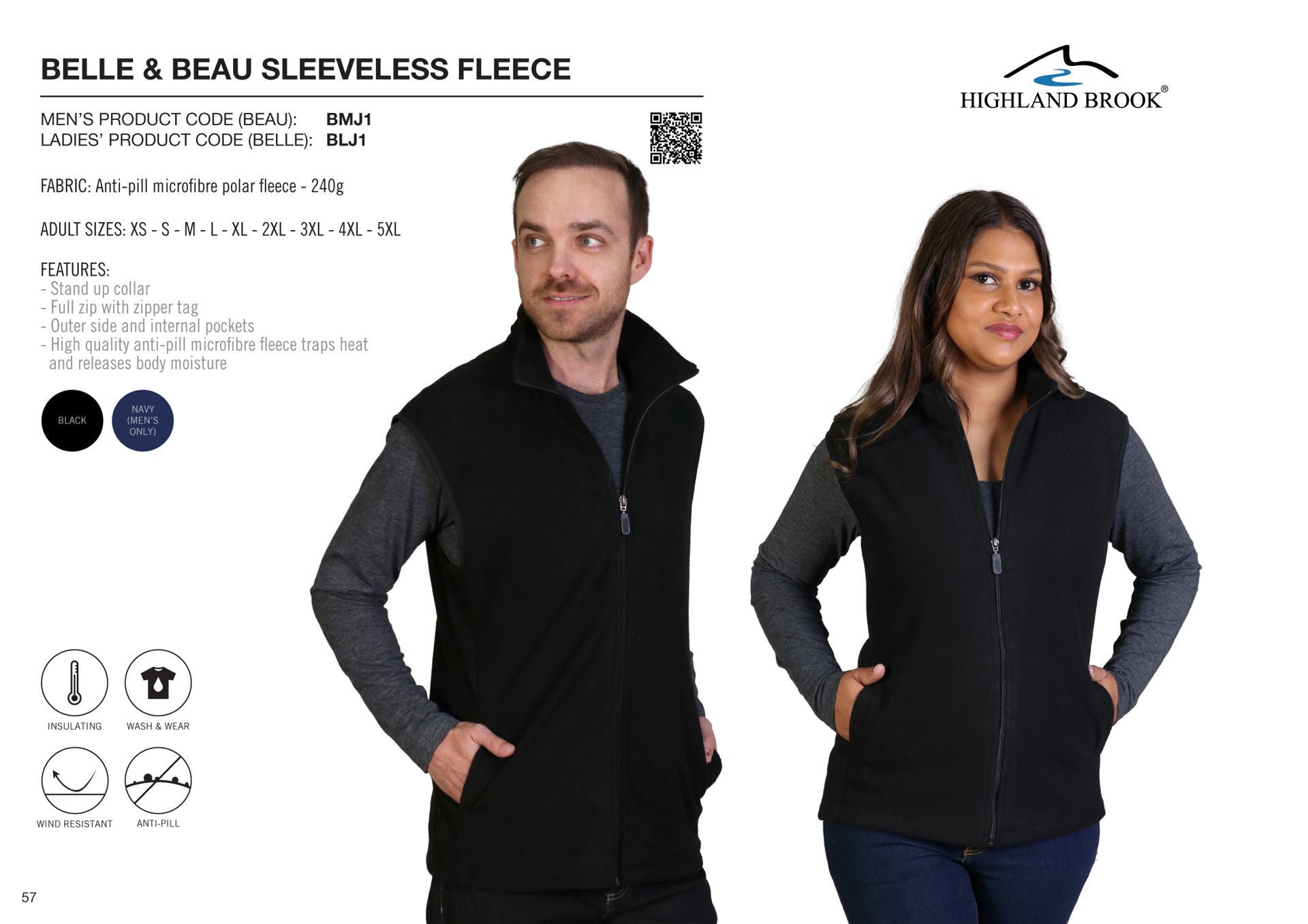 Beau Fleece - Sem mangas - Azul-marinho - Fim de linha