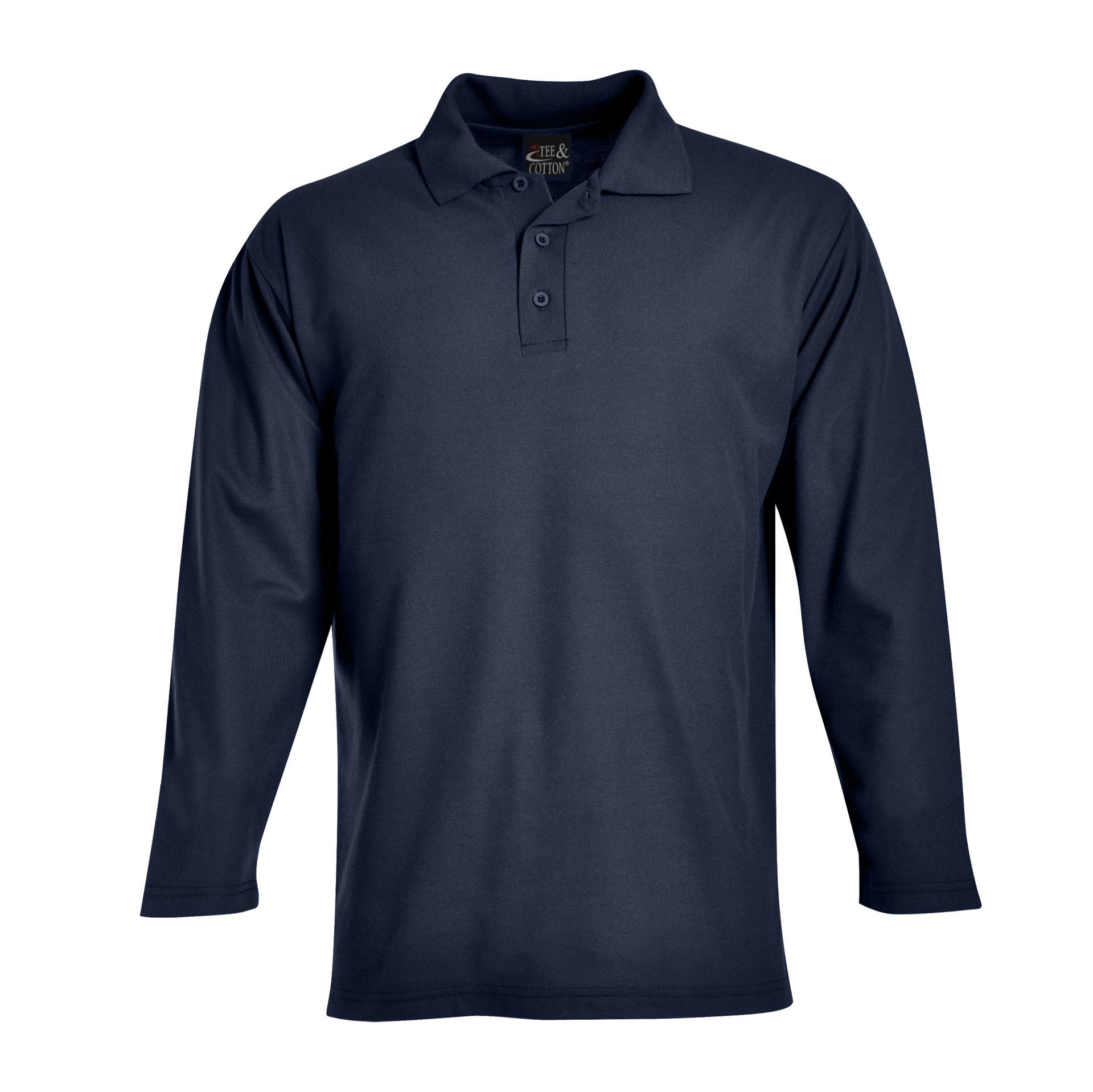 Polo en maille piquée à manches longues - Bleu cadet - jusqu'à épuisement des stocks