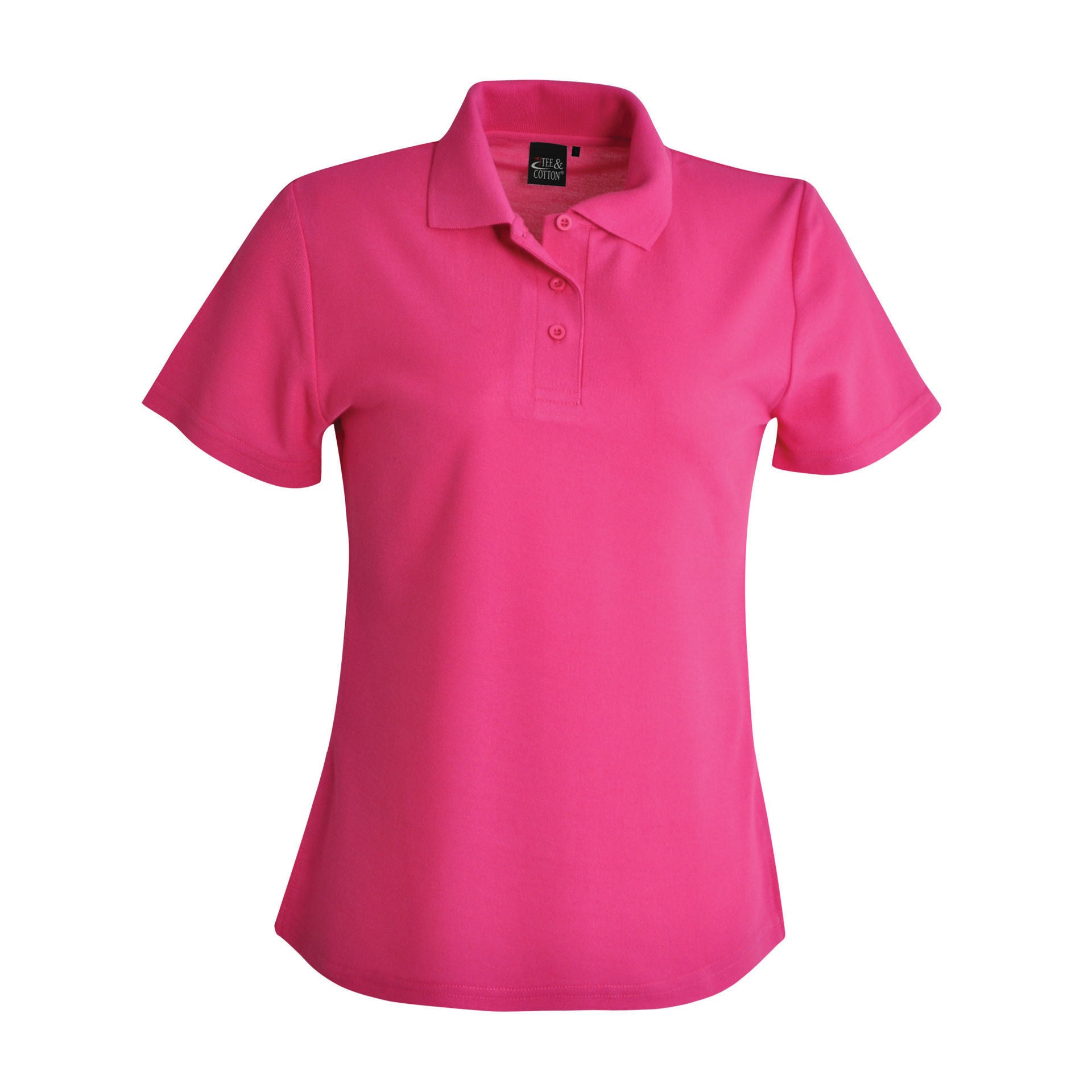 Polo clássico de malha piquet 175g para mulher - rosa choque - enquanto durarem os stocks
