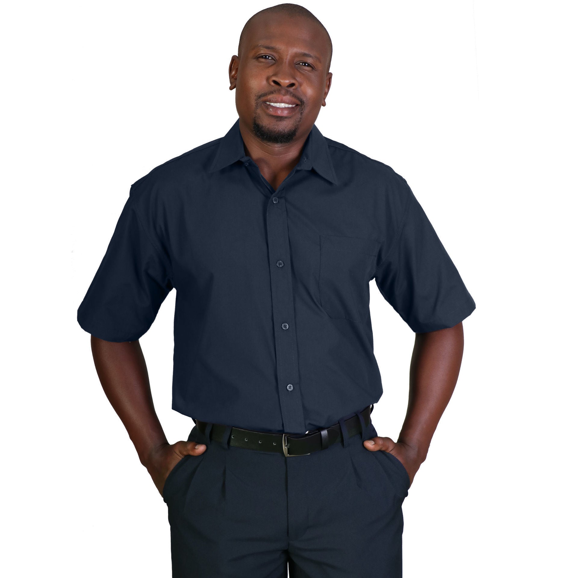 Chemise tissée Icon à manches courtes - Bleu marine - Jusqu'à épuisement des stocks