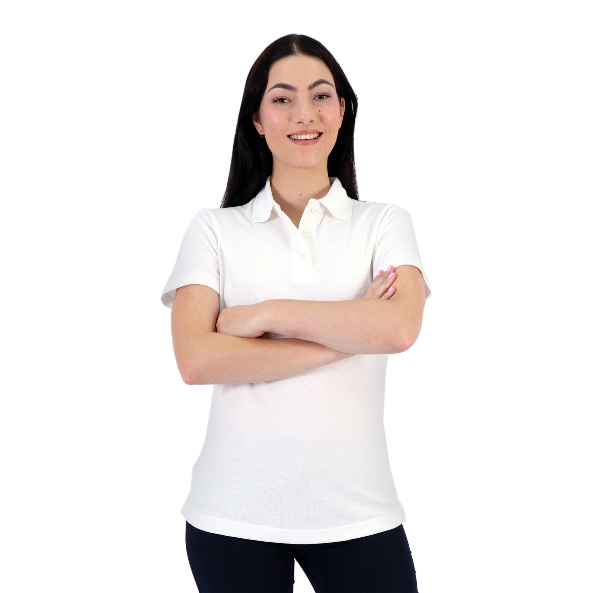 Polo feminino clássico pesado de 240g