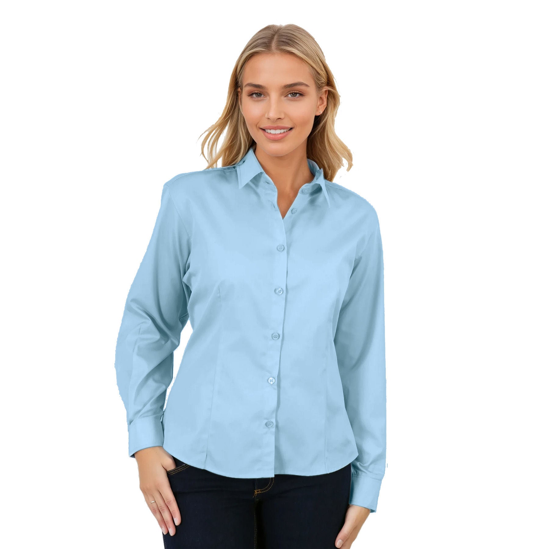 Ladies Classic Woven Shirt Long Sleeve
