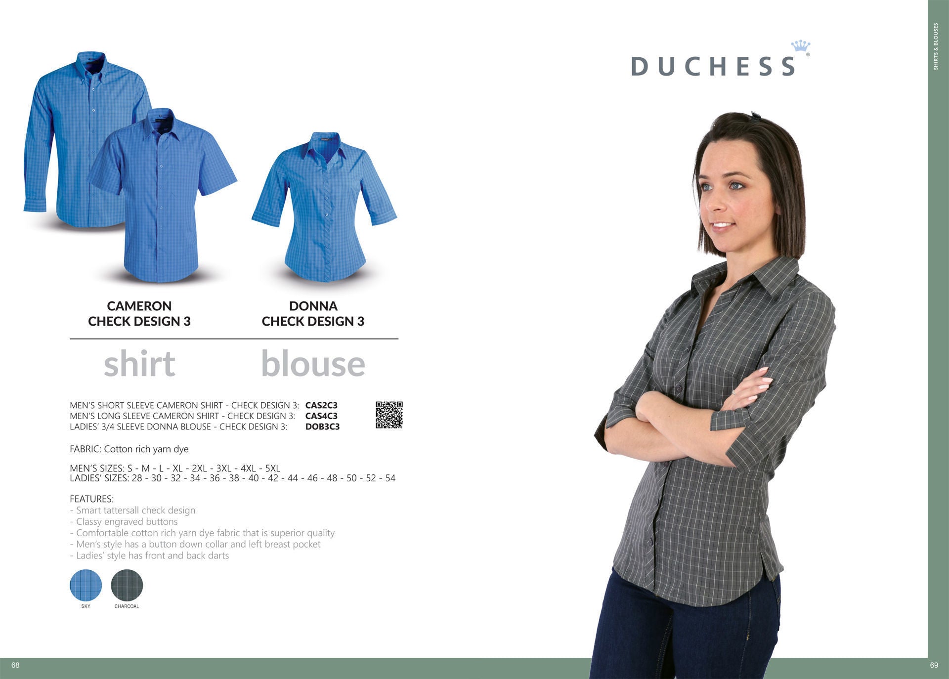 Cameron Shirt Short Sleeve - Check 3 - Flint - While Stocks Last