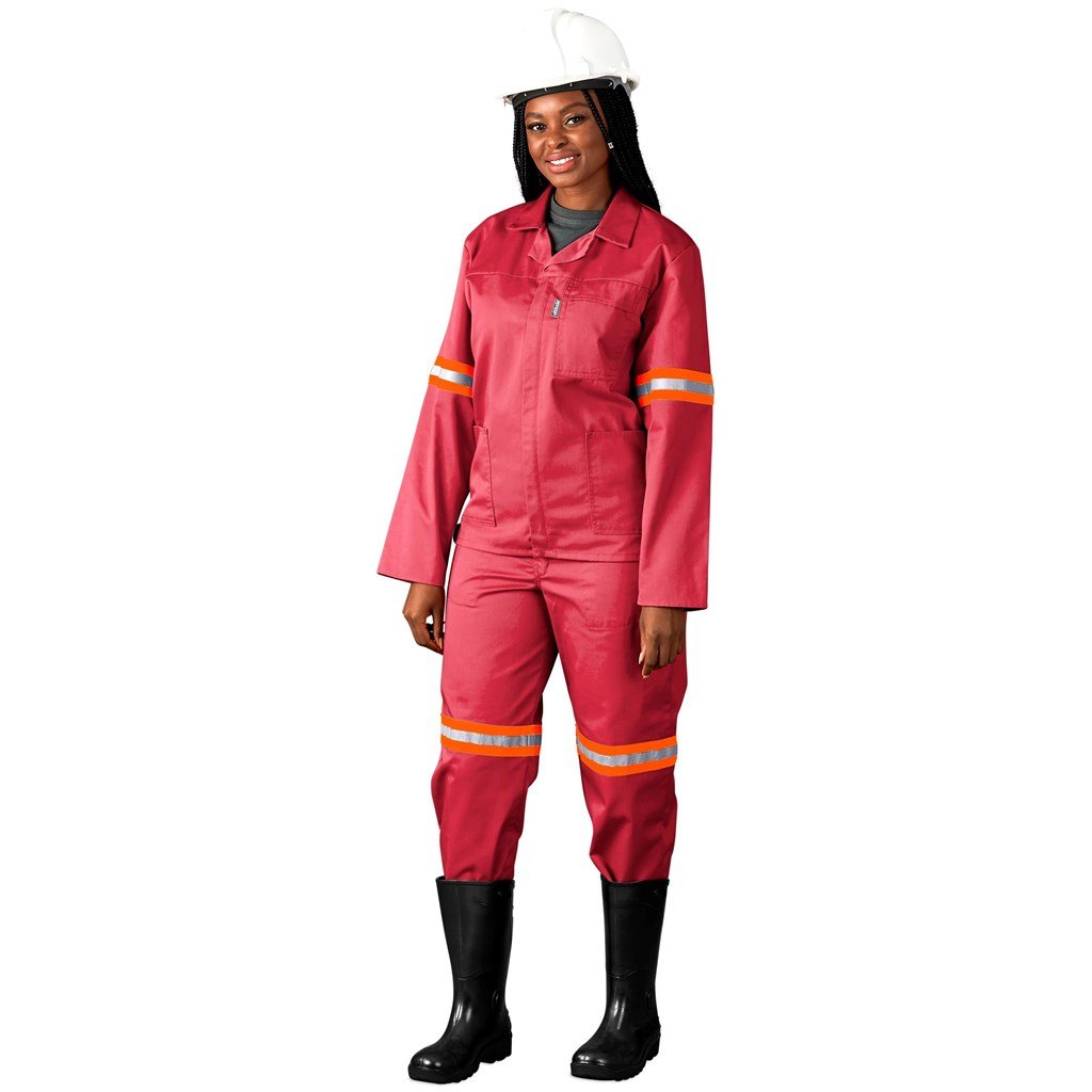 Trade Polycotton Conti - Suit Reflective Arms, Legs & Back - Orange Tape image