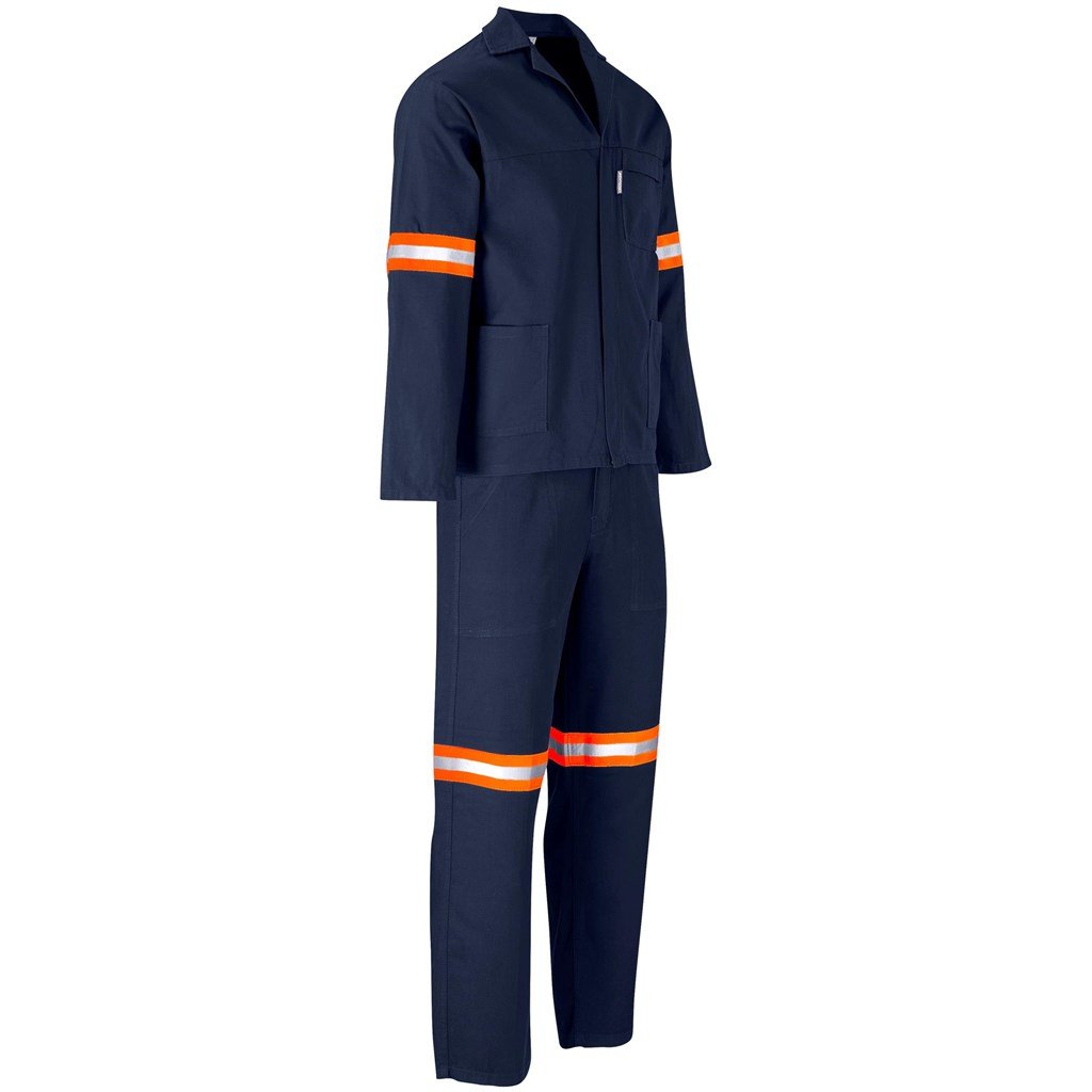 Macacão Técnico 100% Algodão Conti - Braços, Pernas e Costas Refletivos - Fita Laranja