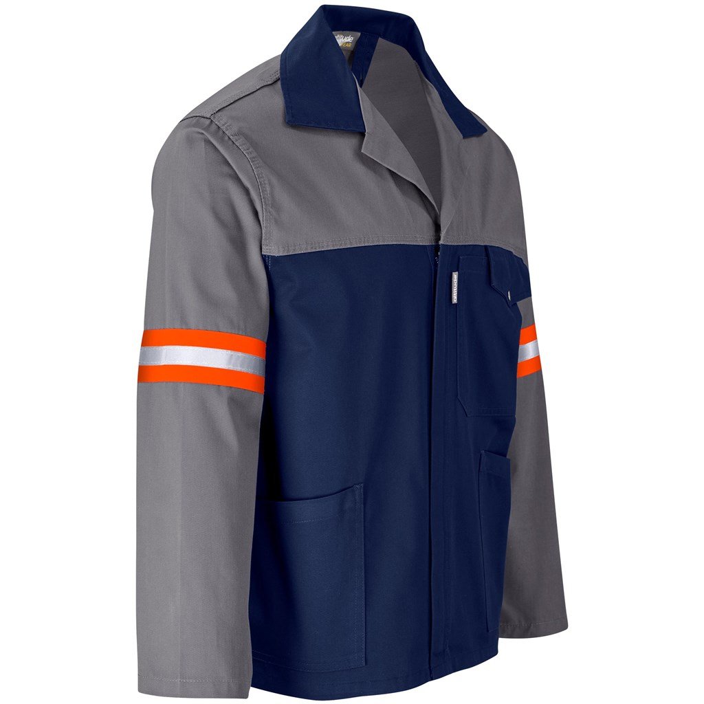Veste Site Premium bicolore en polycoton - Manches réfléchissantes - Ruban orange