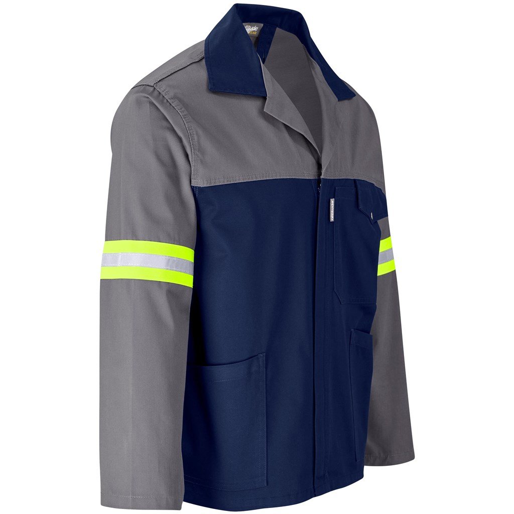 Veste Site Premium bicolore en polycoton - Manches et dos réfléchissants - Ruban jaune