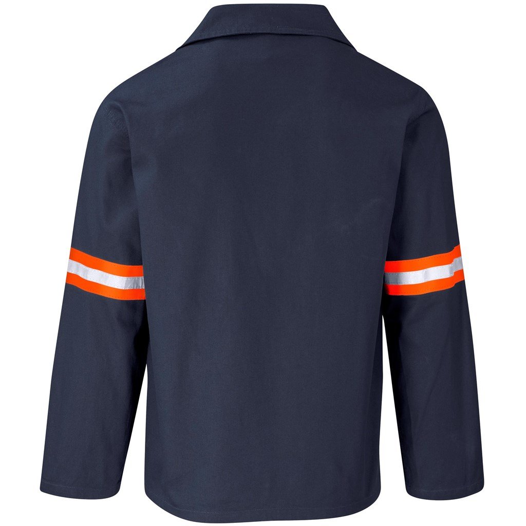 Veste Artisan Premium 100 % coton - Manches réfléchissantes - Ruban orange
