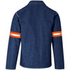 Veste en jean 100 % coton de qualité supérieure Cast - Manches réfléchissantes - Ruban orange