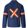 Veste en jean 100 % coton de qualité supérieure - Manches et dos réfléchissants - Bande orange