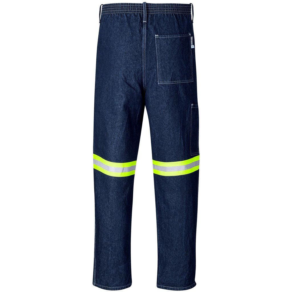 Pantalon en denim 100 % coton de qualité supérieure Cast - Jambes réfléchissantes - Ruban jaune