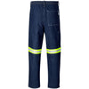 Pantalon en denim 100 % coton de qualité supérieure Cast - Jambes réfléchissantes - Ruban jaune