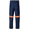 Pantalon en denim 100 % coton de qualité supérieure Cast - Jambes réfléchissantes - Ruban orange