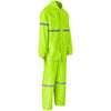 Macacão de chuva refletor em poliéster/PVC de alta visibilidade para exterior - Verde-limão