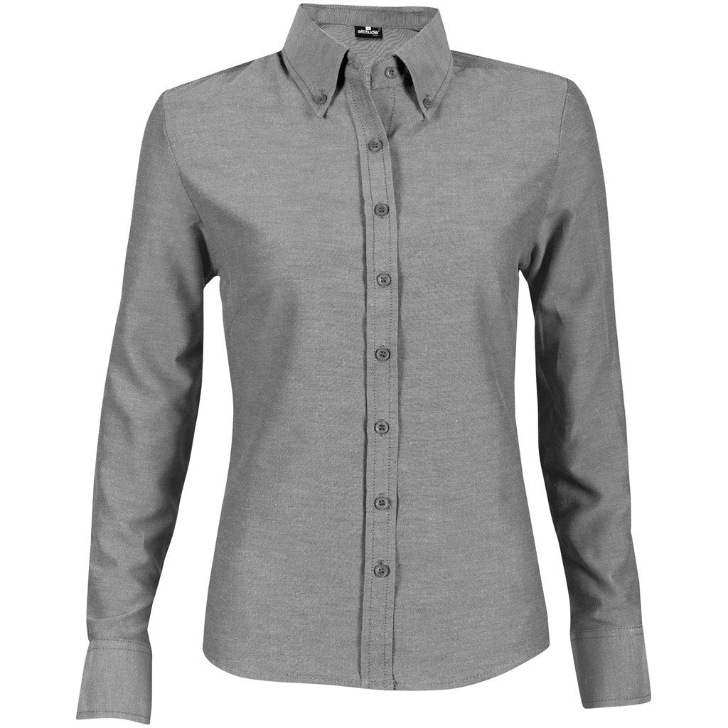 Chemise Oxford à manches longues pour femme - Anthracite