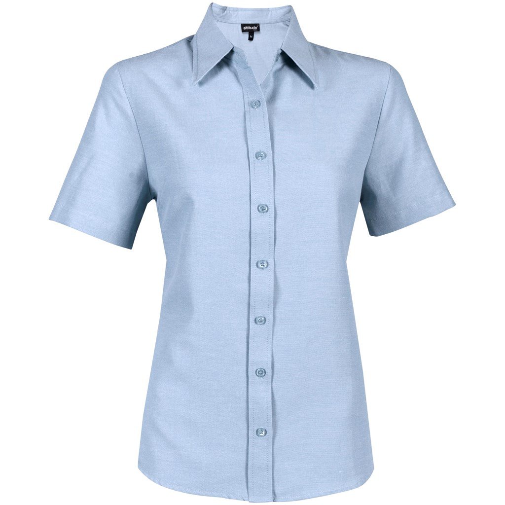 Chemise Oxford à manches courtes pour femme - Bleu clair