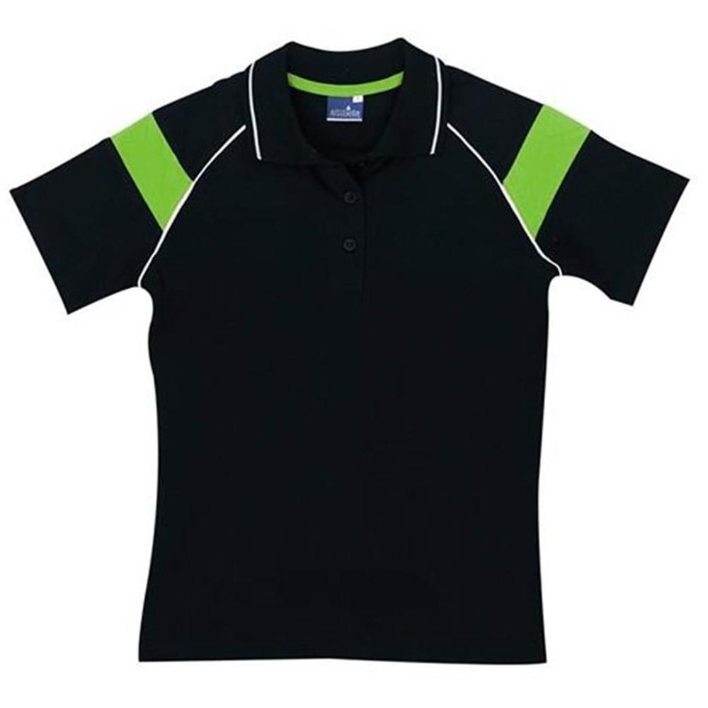 Polo de golf Score pour femme - Noir citron vert