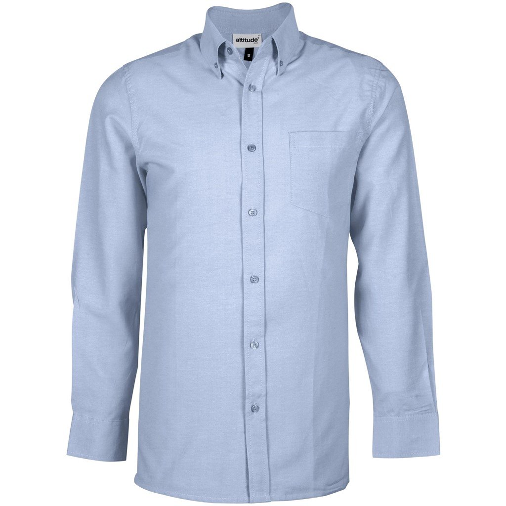 Chemise Oxford à manches longues pour homme - Bleu clair