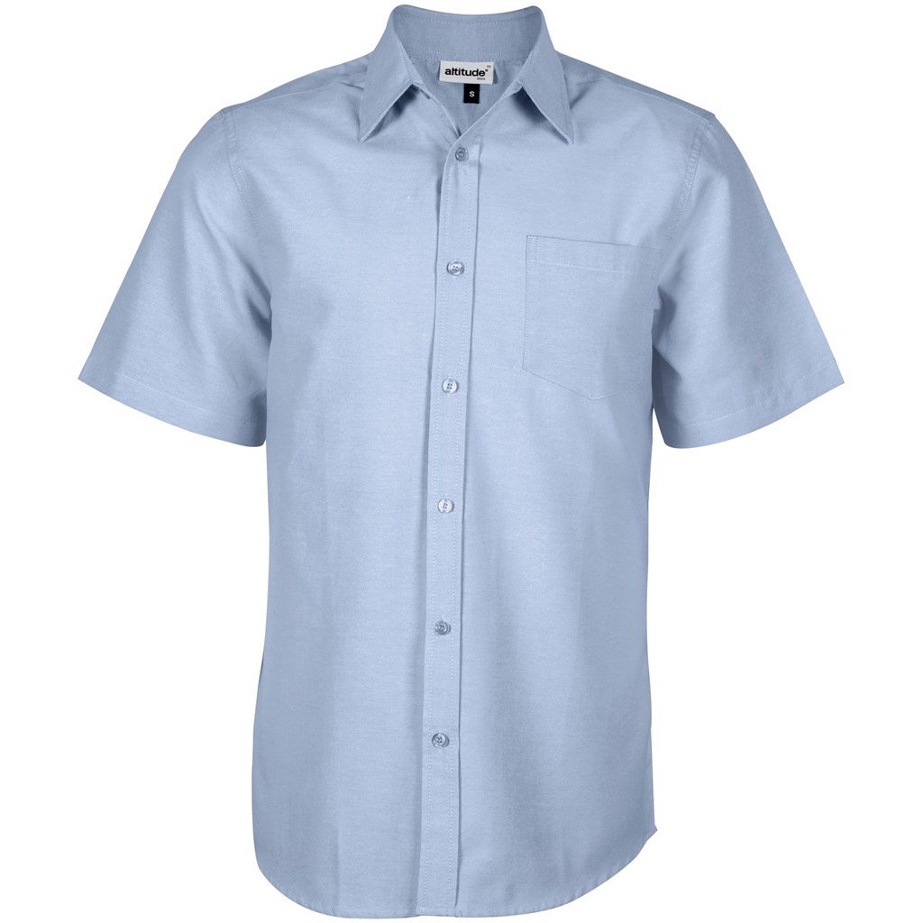 Chemise Oxford à manches courtes pour homme - Bleu clair