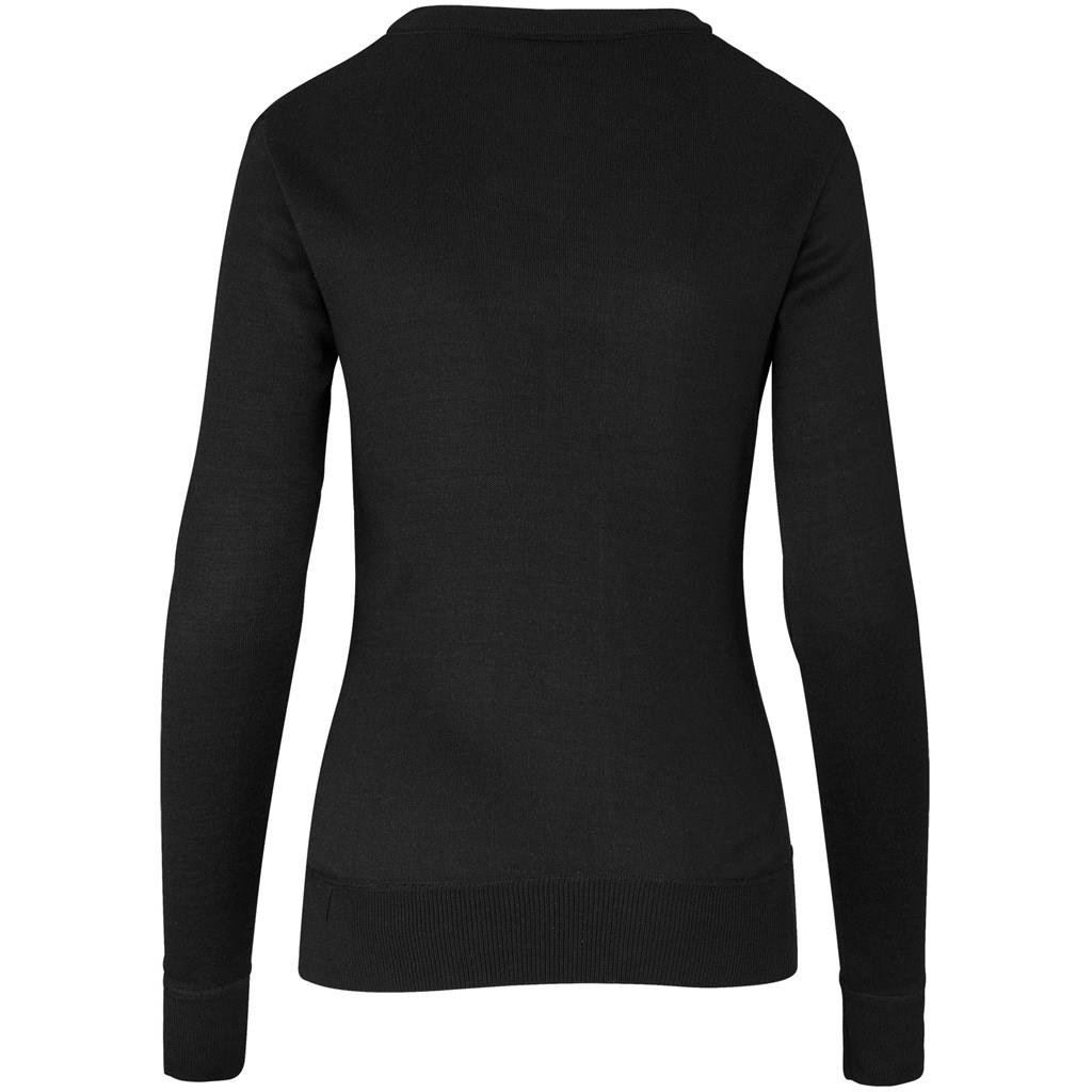 Camisola de mulher peruana de manga comprida e gola em V - preta