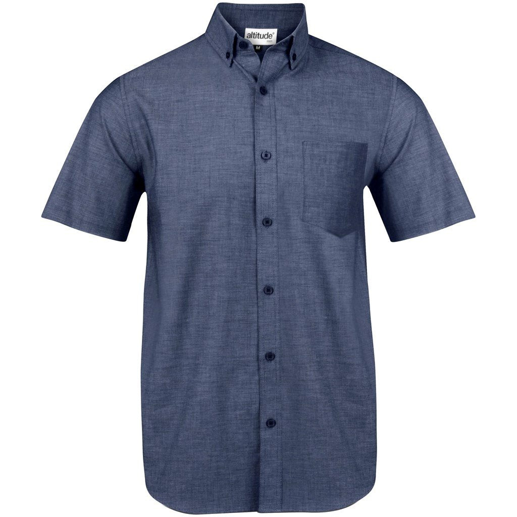 Chemise Viscount à manches courtes pour homme - Bleu marine