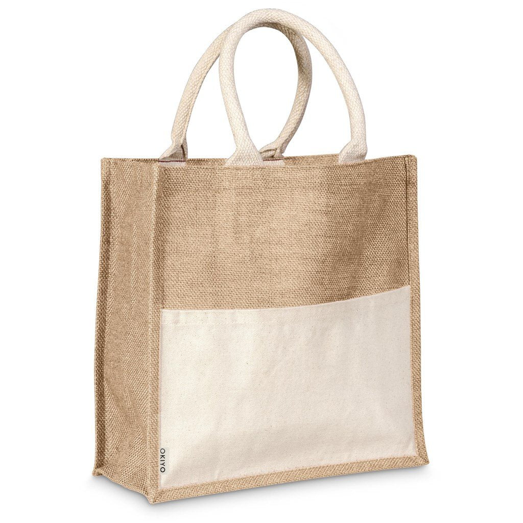 Cabas en jute et coton Okiyo Kachi