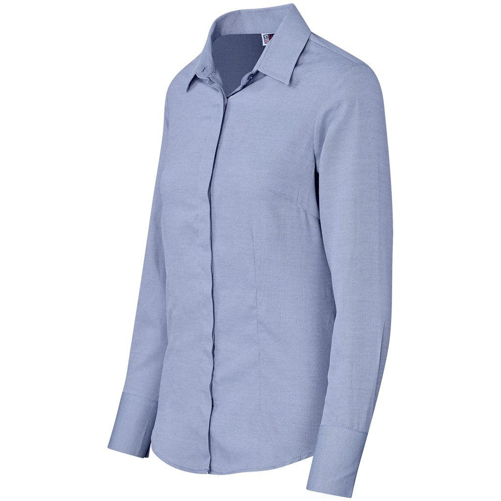 Chemise Wallstreet à manches longues pour femme - Bleu marine