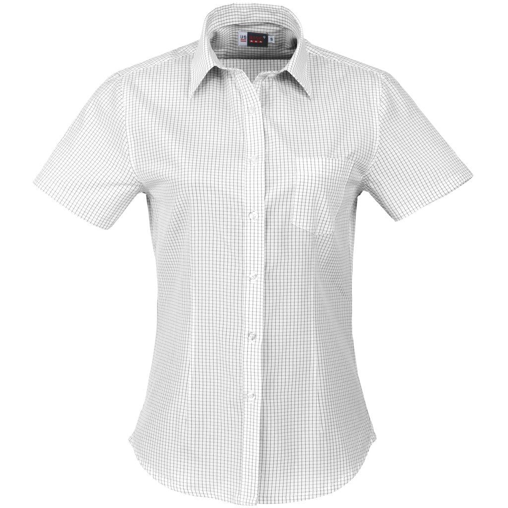 Chemise Huntington à manches courtes pour femme - Blanc et noir