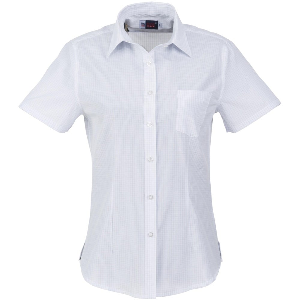 Chemise Huntington à manches courtes pour femme - Blanc bleu clair