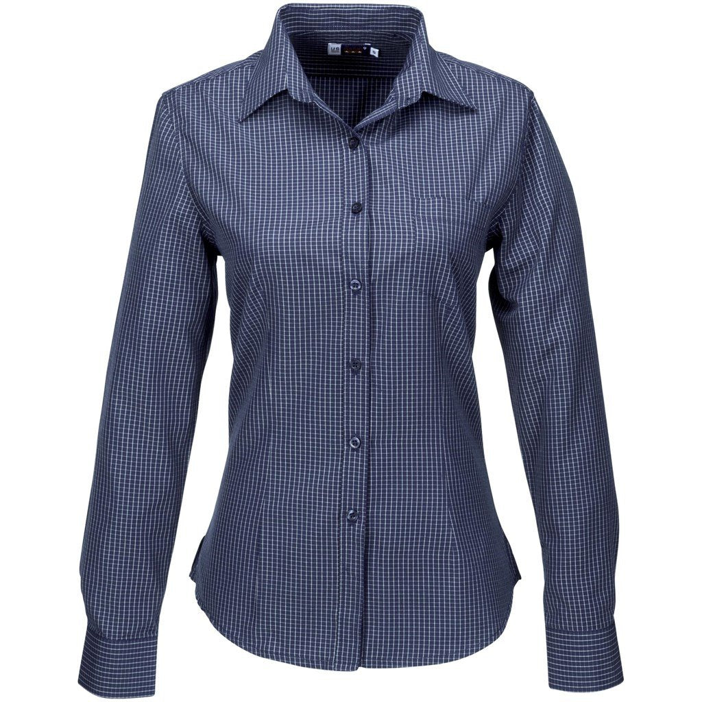 Chemise Huntington à manches longues pour femme - Bleu marine