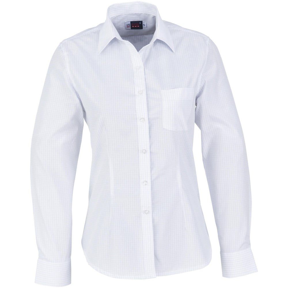 Chemise Huntington à manches longues pour femme - Blanc bleu clair