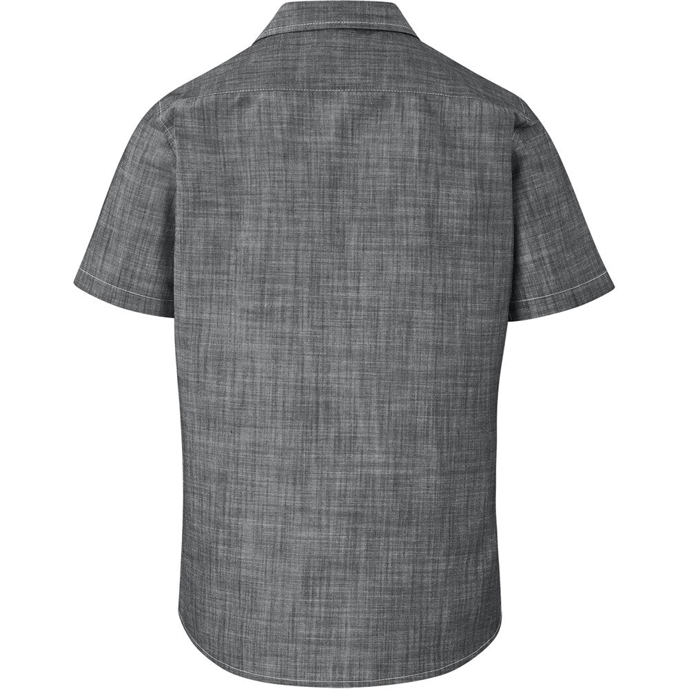 Camisa Windsor de manga curta para homem - cinzento