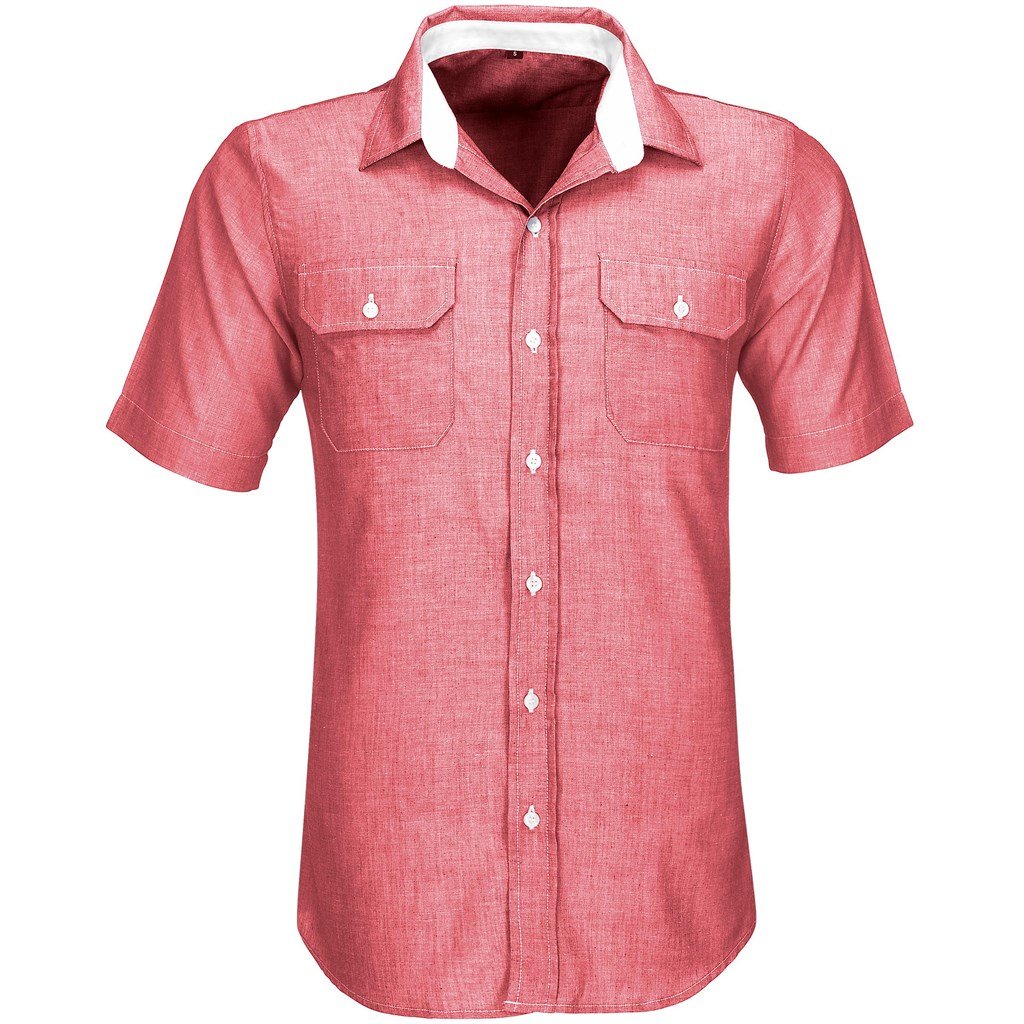 Chemise Windsor à manches courtes pour homme - Rouge