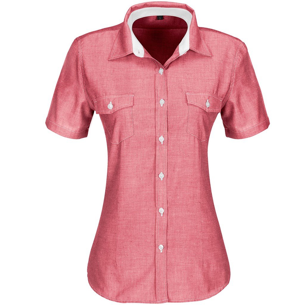 Chemise Windsor à manches courtes pour femme - Rouge