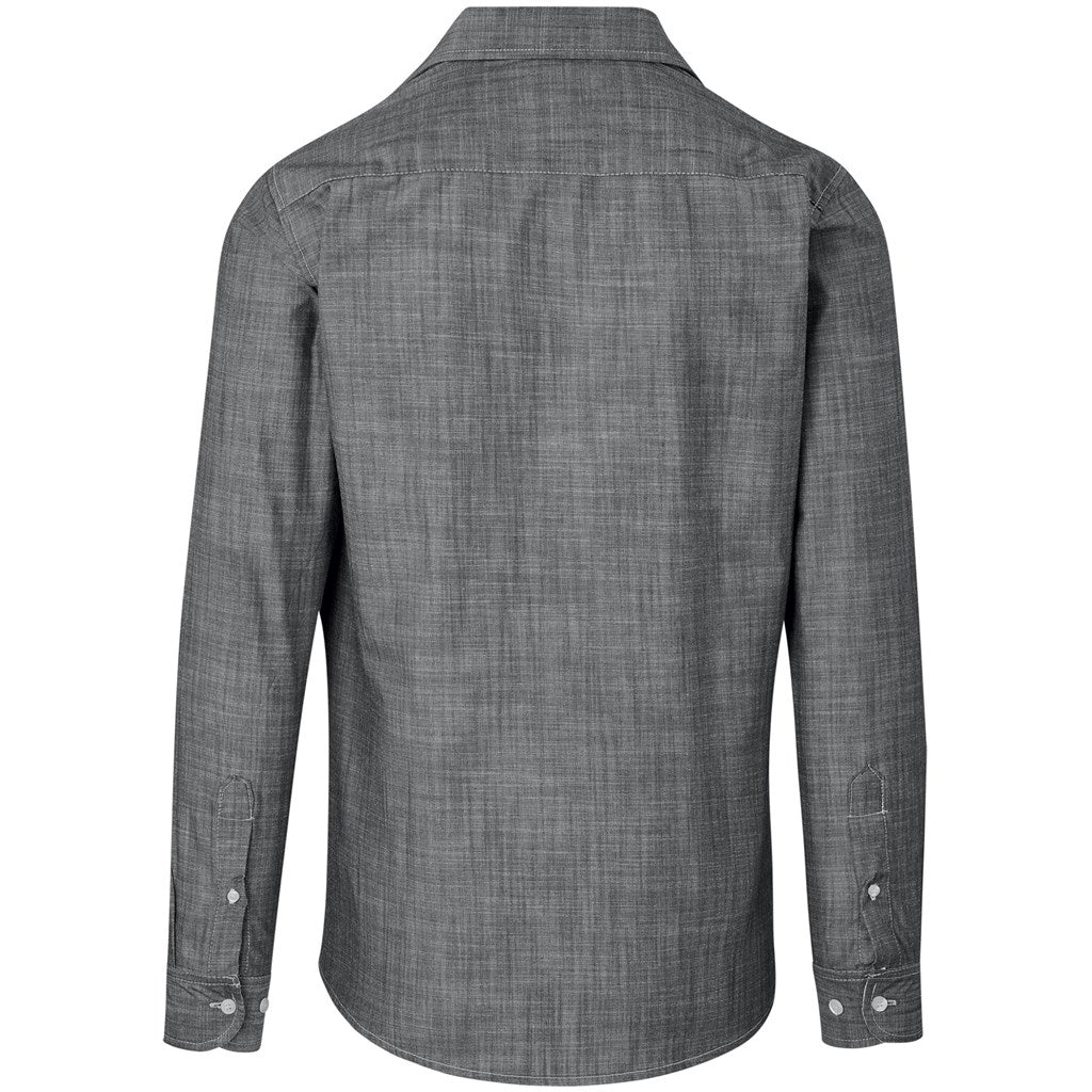 Camisa Windsor de manga comprida para homem - cinzento