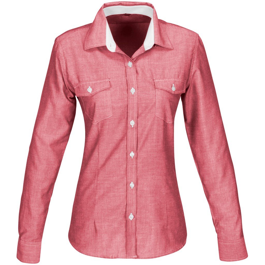Chemise Windsor à manches longues pour femme - Rouge