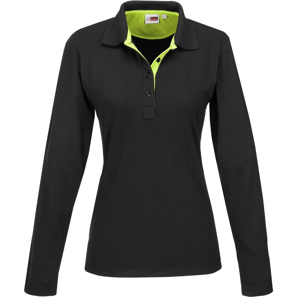 Polo de golf à manches longues pour femme - Citron vert