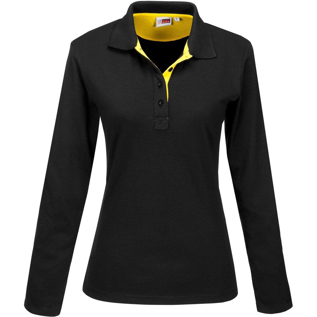Polo de golf Solo à manches longues pour femme - Jaune