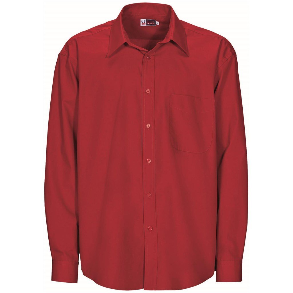 Chemise Washington à manches longues pour homme - Rouge