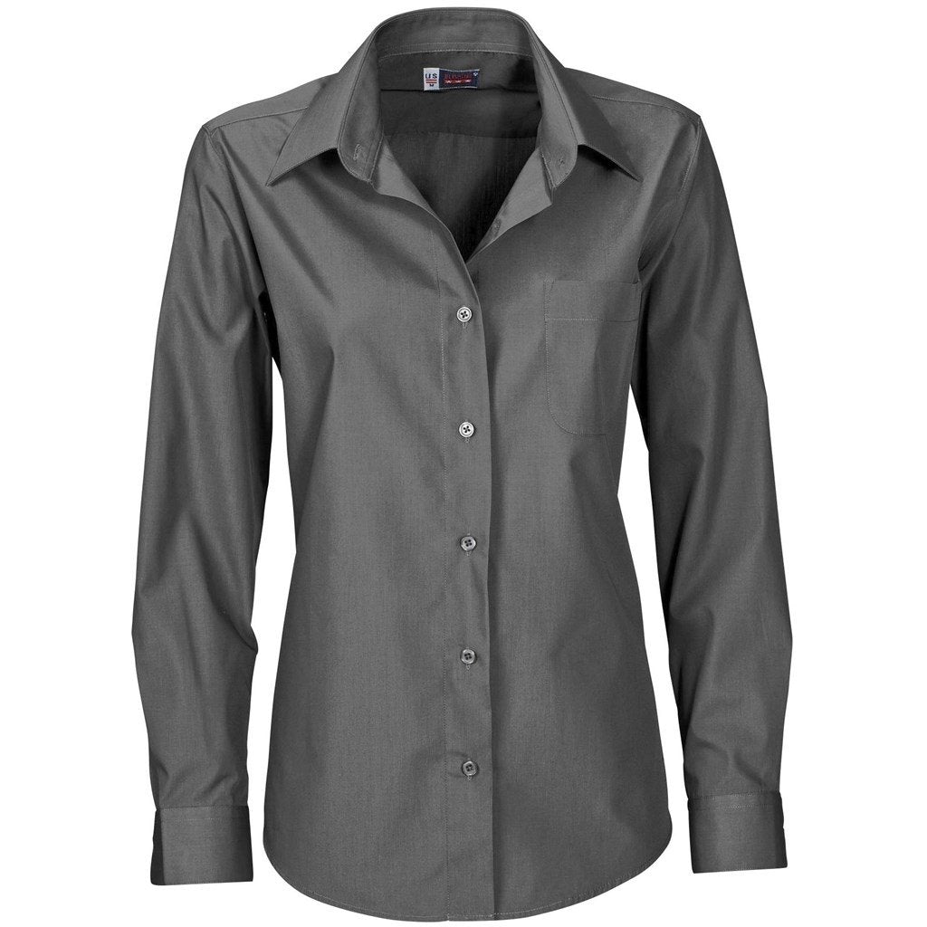 Chemise Washington à manches longues pour femme - Gris