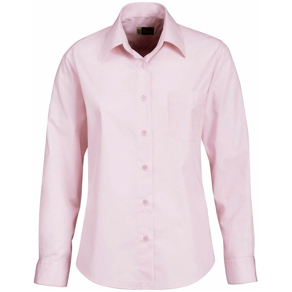 Chemise Washington à manches longues pour femme - Rose