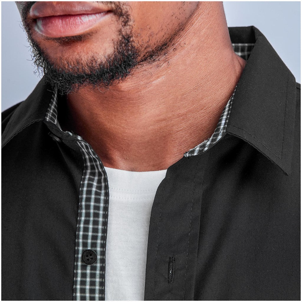 Camisa Warrington de manga comprida para homem - preta