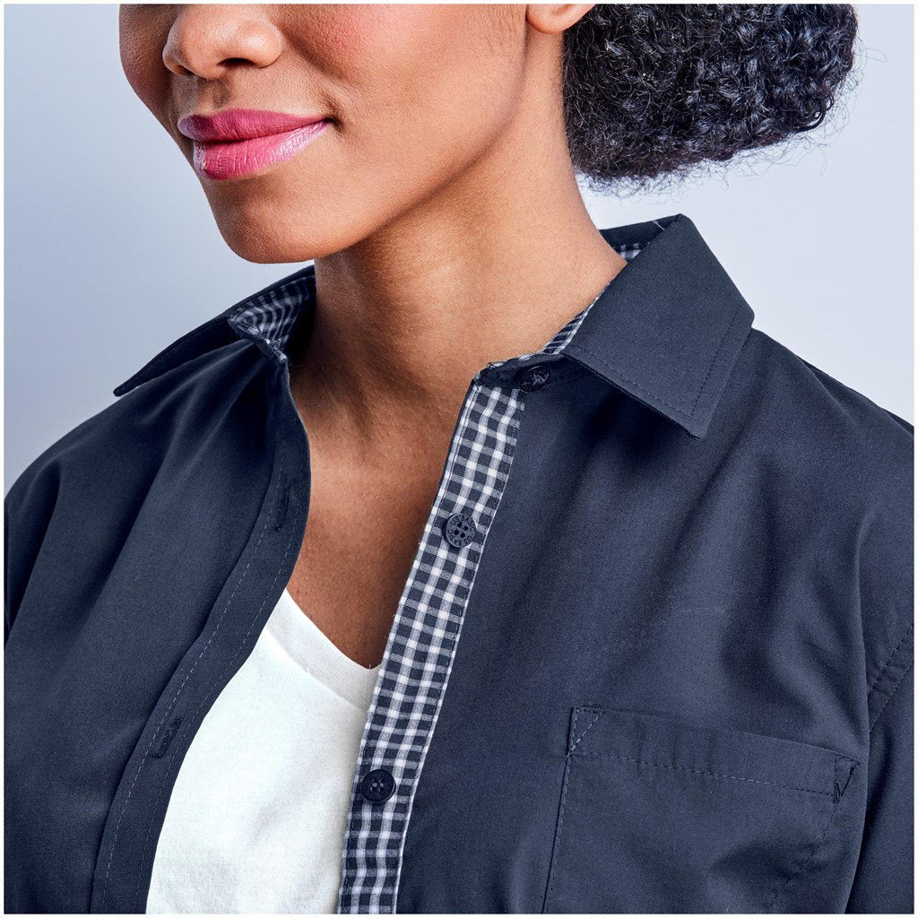 Chemise Warrington à manches longues pour femme - Bleu marine