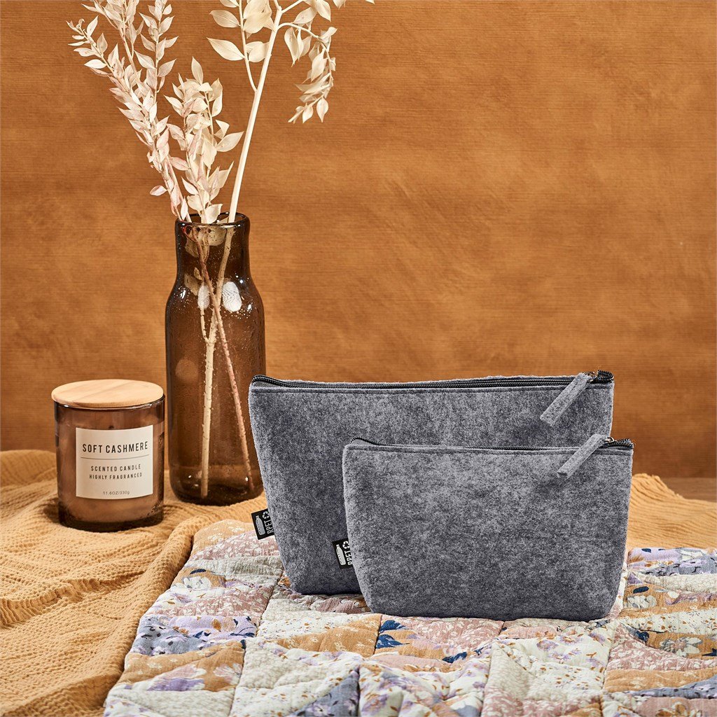 Mini bolsa cosmética em feltro PET reciclado Okiyo Kesho