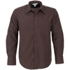 Chemise rayée Manhattan à manches longues pour homme - Marron vieilli