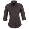 Chemise rayée Manhattan à manches 3/4 pour femme - Marron vieilli