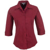 Chemise rayée Manhattan à manches 3/4 pour femme - Rouge