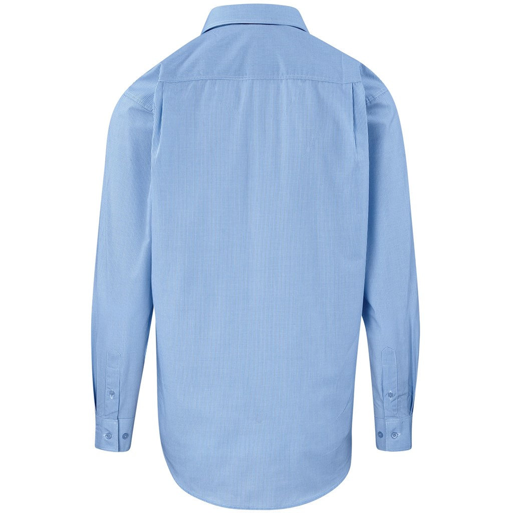 Camisa xadrez de manga comprida para homem - azul claro