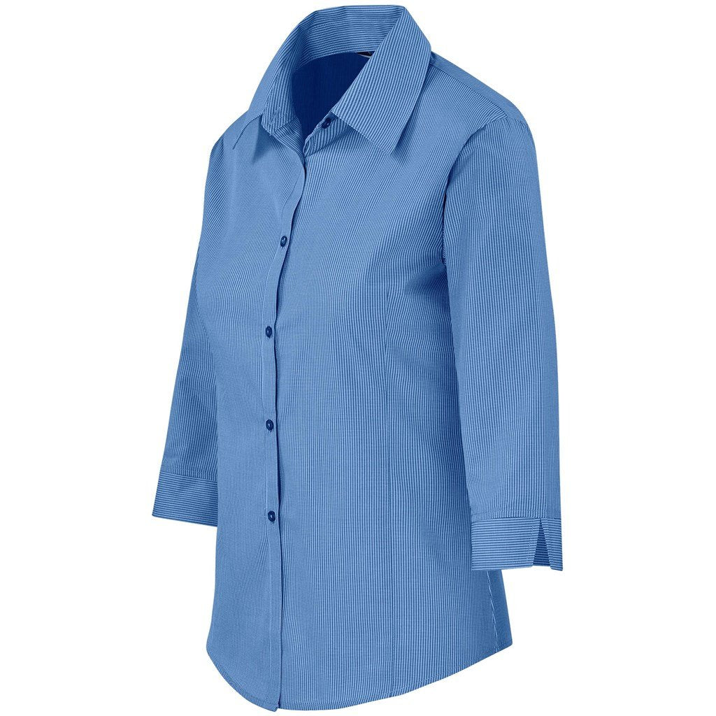 Camisa mulher micro xadrez manga 3/4